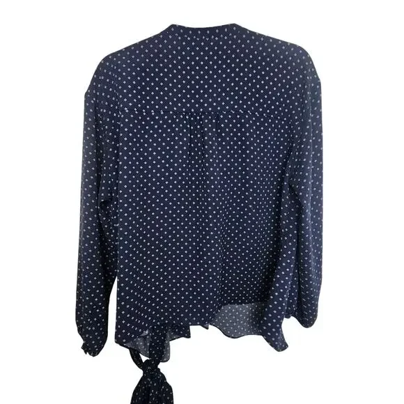 J. Crew Womens Foulard Floral Wrap Top Size L Classic Preppy Drapey Old Money - Picture 10 of 10